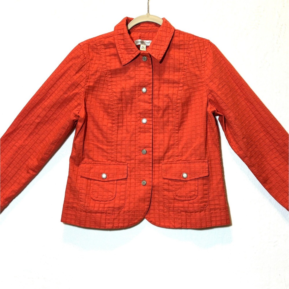 Coldwater Creek Women's Jacket Blazer Petite Size 10 Coral Orange Red